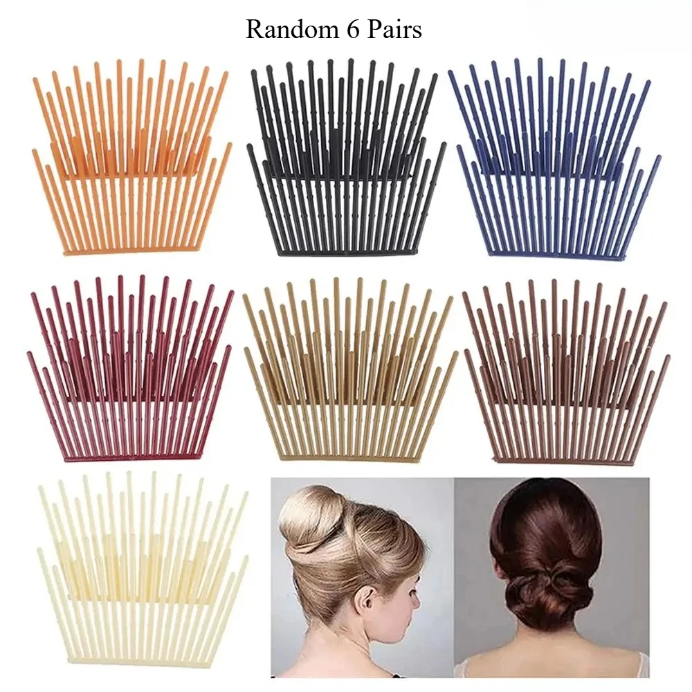 6 Pairs Ponytail Fluffy Modeling Disc Hair Styling Tool Insert Comb Plate Heighten Hair Combs Hair Clip Brush Accessories