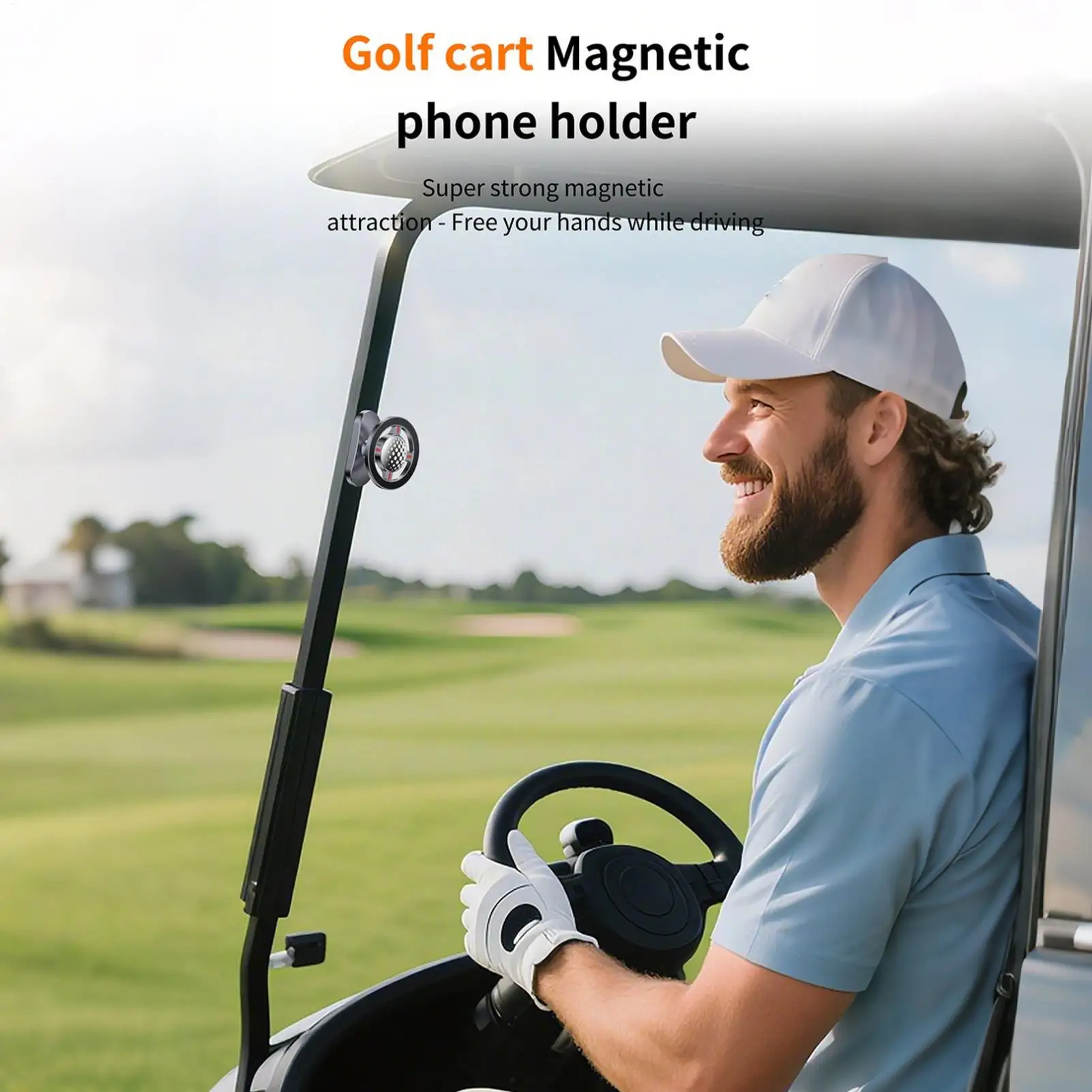 

Golf Cart Magnetic Phone Mount Magnet Golf Cart Phone Stand For Gym Smartphone Mount On-Course Accessories For Youth Cyclists