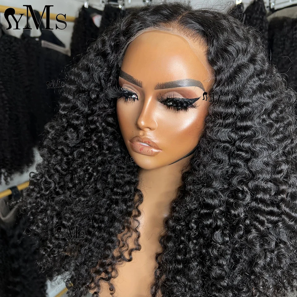 Wear And Go Glueless Burmese Curly Human Hair Wigs YMS 6x5 Curly Lace Closure Wig Burmese Human Hair For Women Transparent Lace