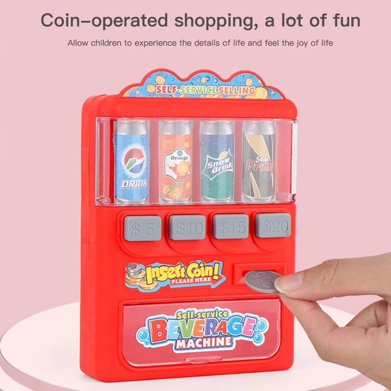 Children's Simulated Beverage Vending Machine Toys Coin-operated Shopping Vending Role-playing Educational Gift Toys