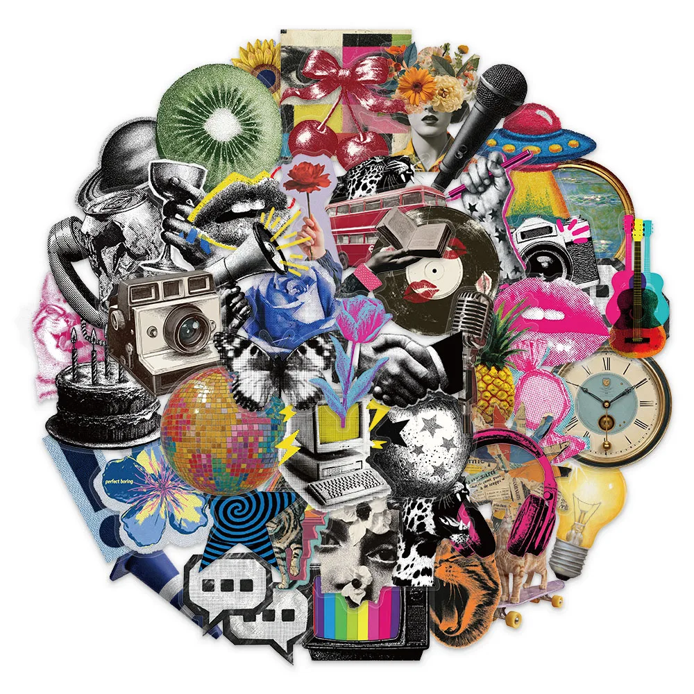 50PCS Millennium Pop Style Cartoon Stickers DIY Phone Case Postcard Notebook Speaker Decorative Stickers