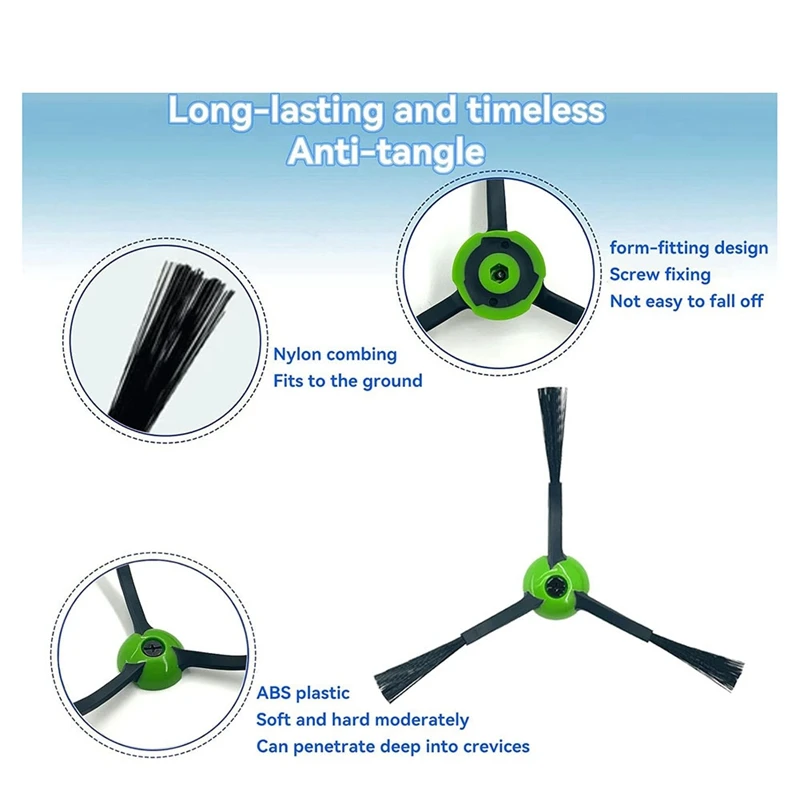 Боковая щетка, 14 шт., щетки для подметания кромок для серий I&J&E I7, I7+, I8, I8+, Combo J7+, J9+, J5+, I5+ Plus, E5, E6