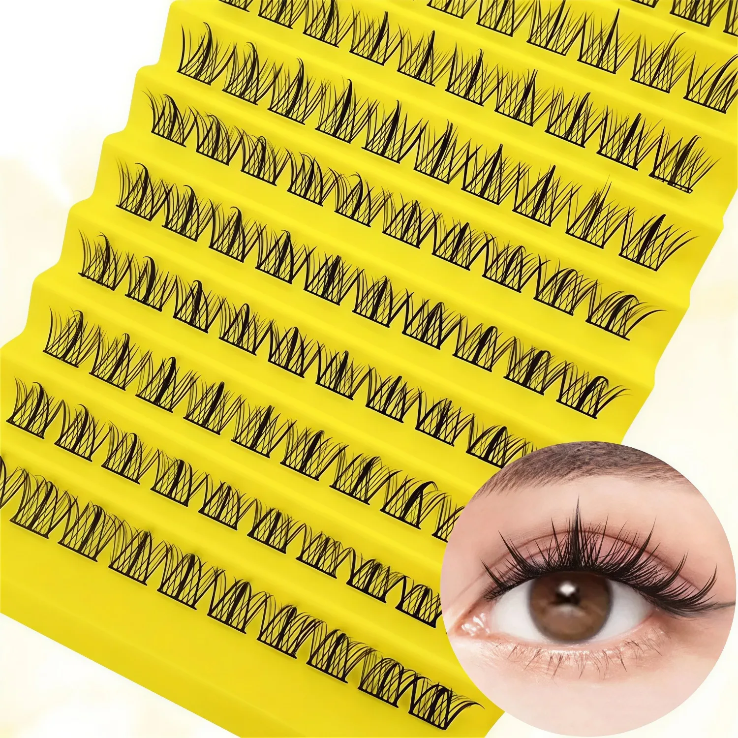 120個のまつげクラスター、シングルラッシュ、ウィスピーリー - Eyelash Extension Single Lash のレビューと価格