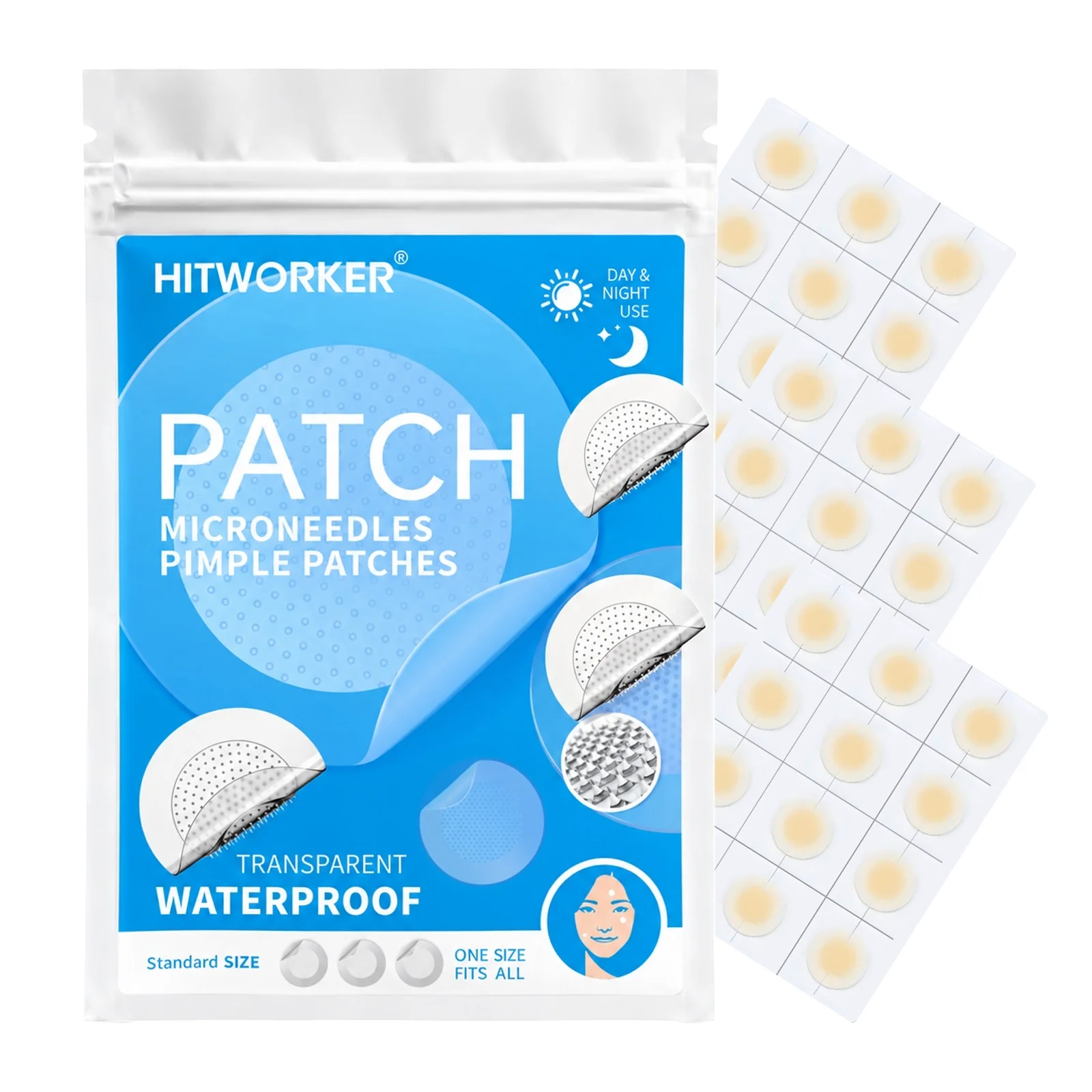 Unsichtbarer Wasserdichter Hydrokolloid-Akne-Patch für Gesichtsreinigung und -pflege, Essenz-Tool-Zubehör, Geeignet für Alle Hauttypen