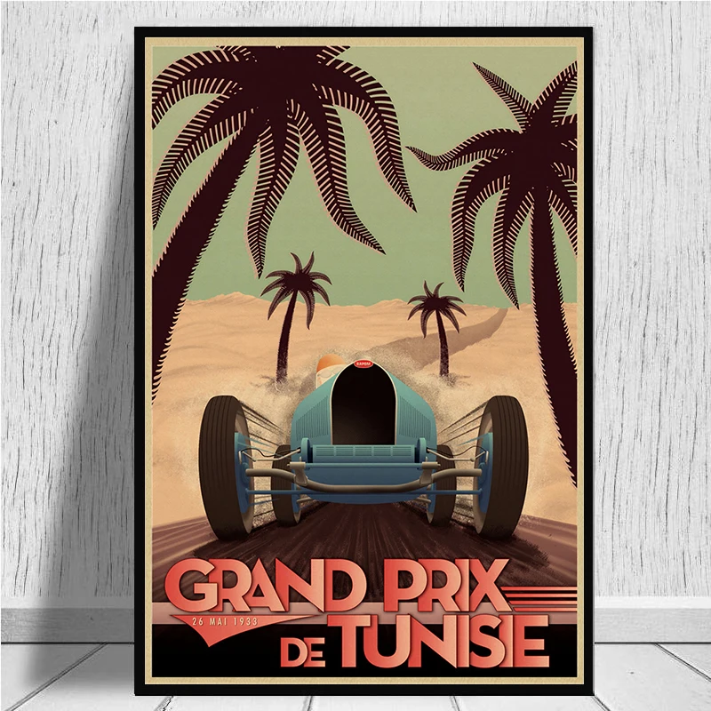 Car poster racing sports car motorcycle travel vehicle off-road vehicle Kraft Paper Poster Wall Decorative Paintings