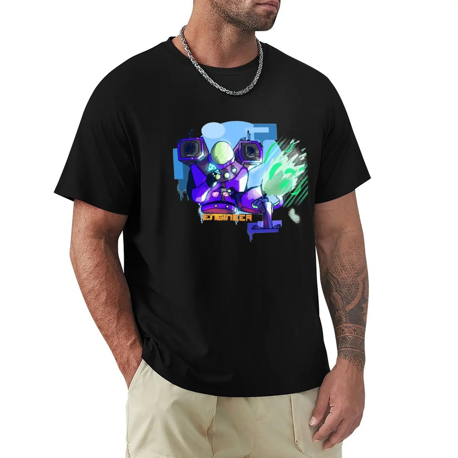 

Risk of Rain 2 Engineer T-Shirt cotton man t-shirts baggy shirts croswit shirt man Clothing mens t shirts top quality
