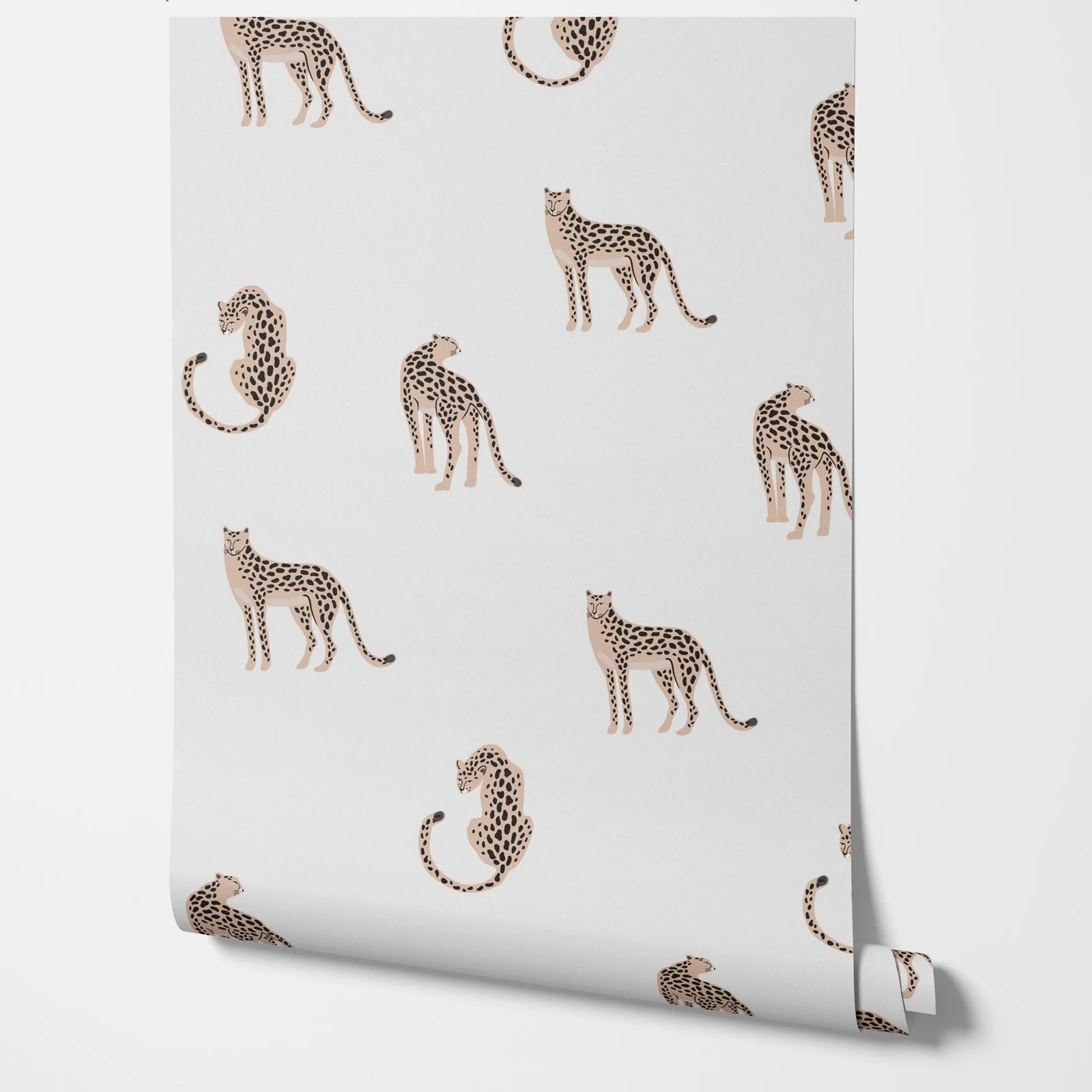 Leopard Peel and Stick Wallpaper,Or Tradition Jungle Animal Wall Paper,Neutral Kids Room Wall Cover, Light Bedroom Accent Wall