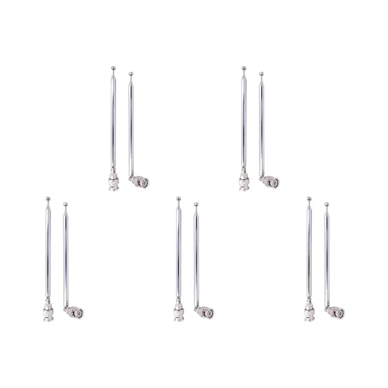 

[AAAE 2026] (10 Pack) BNC Radio Antenna With BNC Male Plug Jack Connector Adapter Telescopic Stainless Steel VHF UHF BNC Ante