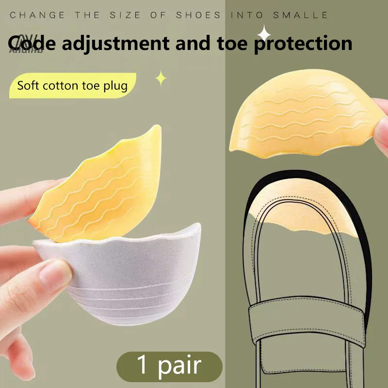1Pair Anti Forward Sliding Forefoot Insert Pads PU Foam Toe Plug Reduce Size Inserts Soft Shoe Accessories Toe Protector