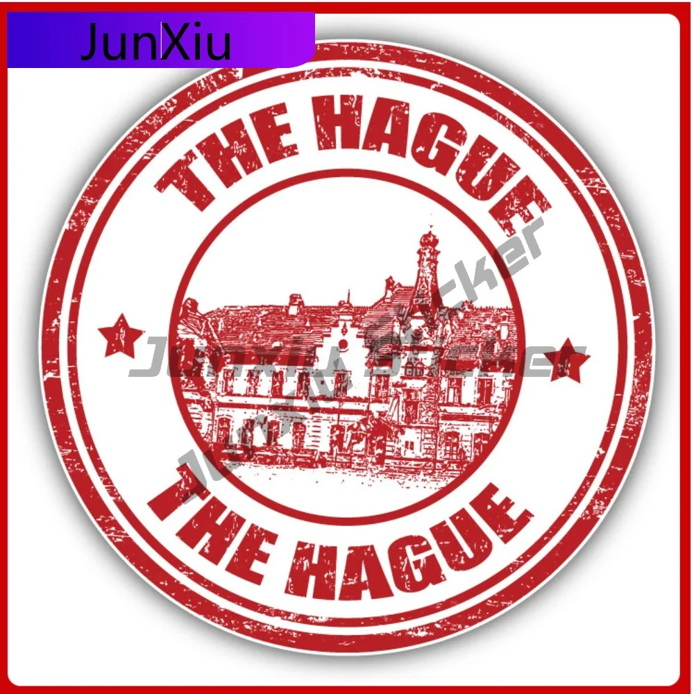 

The Hague Creative Sticker Stamp Travel Car Decal Bumper Stickers For Motocross Cool Style SUV Use For Vehicle Exterior Decor