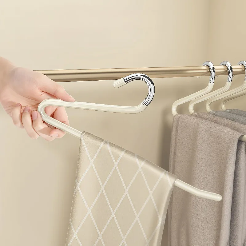 10psc Goose-shaped Pants Hanger for Home Storage, Plastic-coated, No-mark, Non-slip, Multifunctional Pants Clip Hanger
