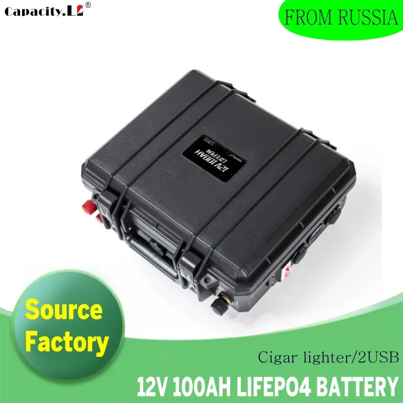 Capacity.Li 12V LiFePO4 Battery Pack 100Ah LFP Batteries BMS Rechargeable Waterproof Marine RV Outdoor Backup Solar Inverter