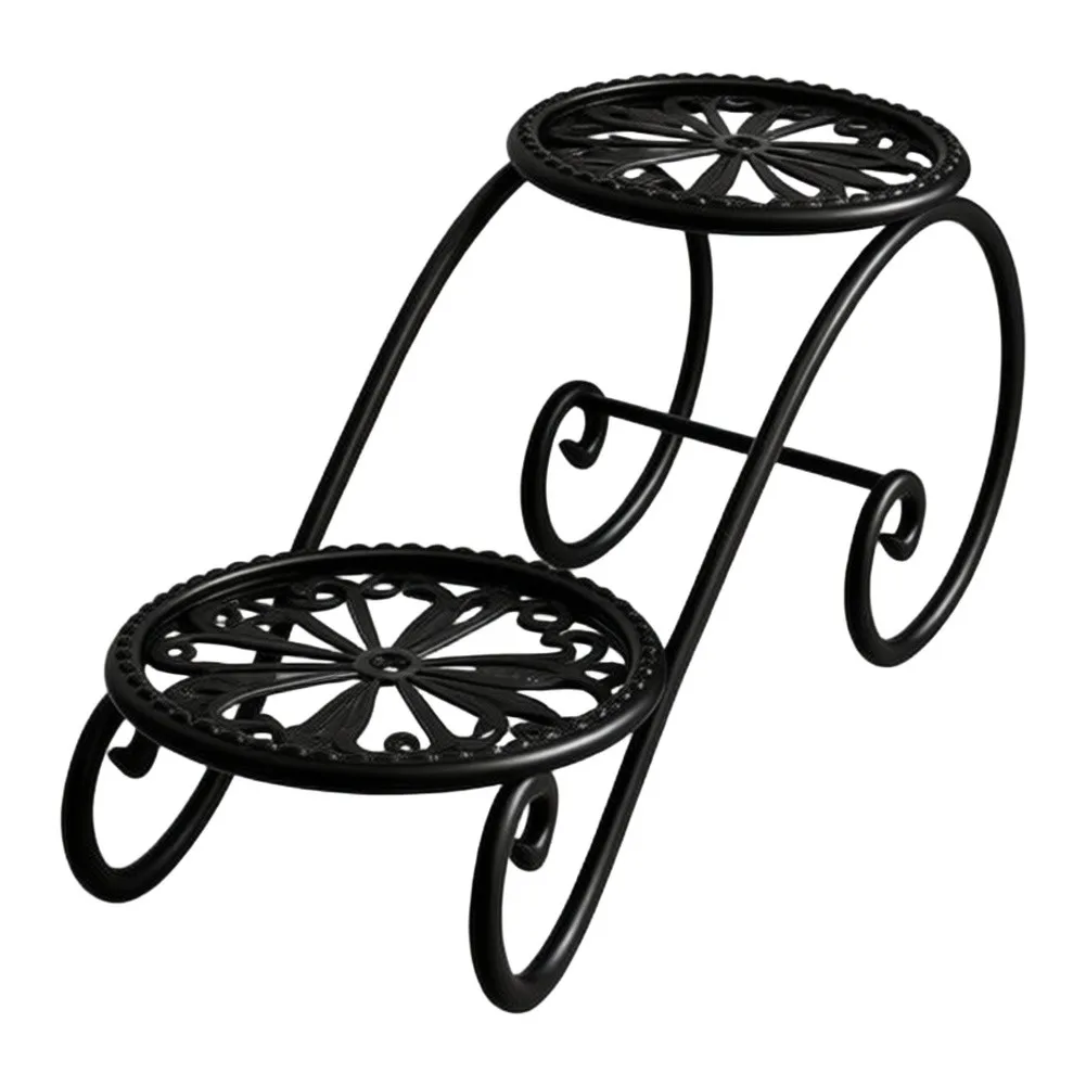 2 Tier Plant Stands Indoor Outdoor Metal Flower Pot Holder For Patio Garden Porch Balcony Home Decor Potted Plant Holders
