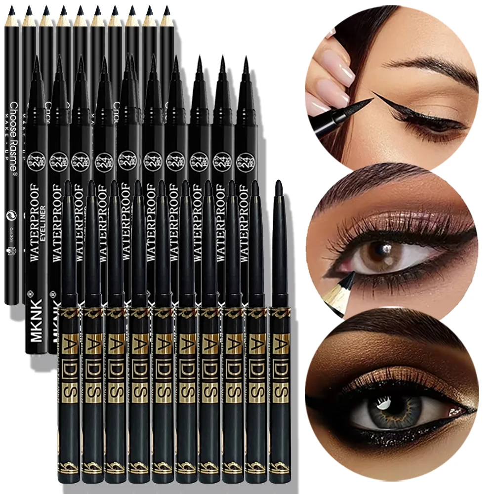 30Pcs Waterproof Lasting Liquid Eyeliner Wholesale No Ink Leakage Smooth Quick-Dry Black Coffee Eyeliner Gel Non-fading Makeup