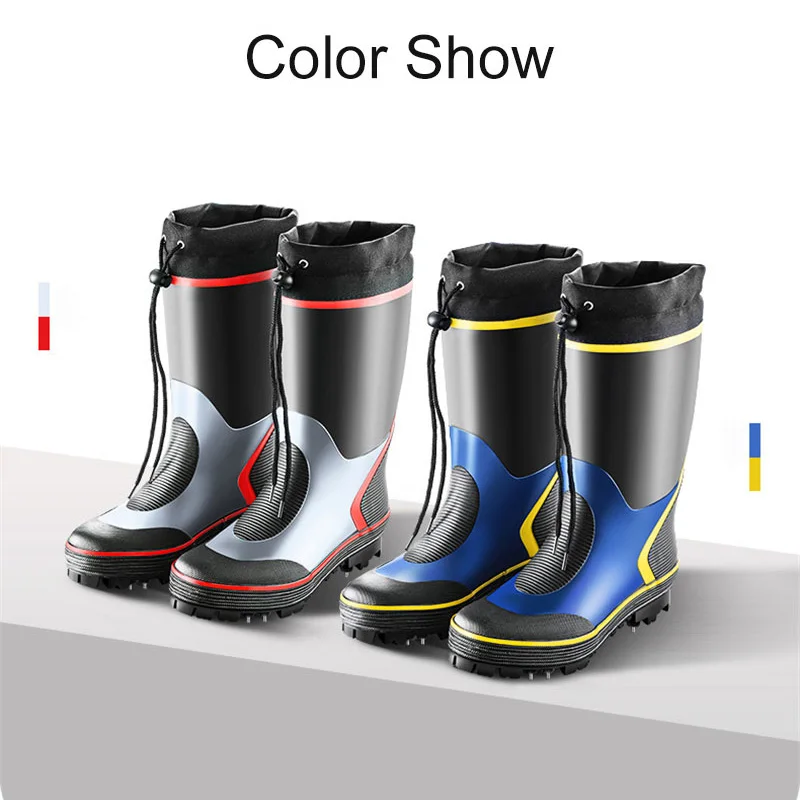 Steel Nails Sole Fishing Hunting Boots Rubber Supper Anti-slip Sole High Drum Rain Boots Sea River Reef Rock Fishing Shoes