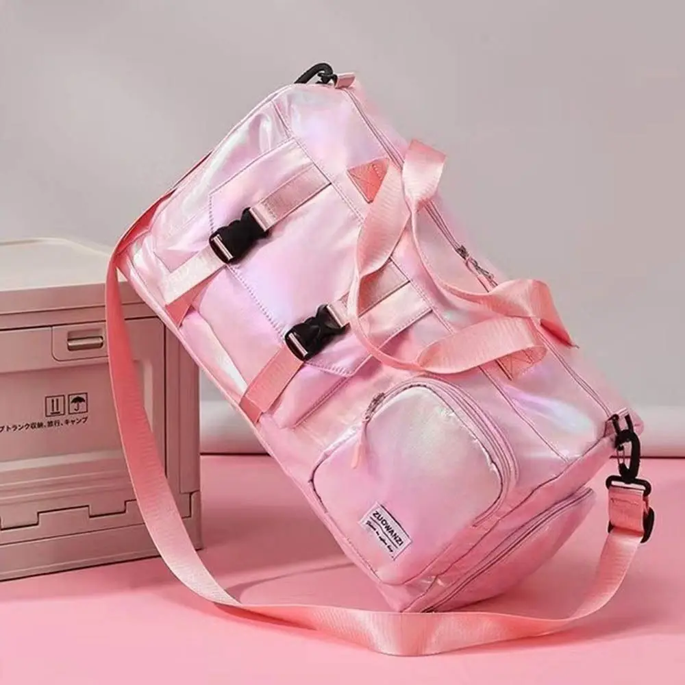 

Жемчужная глянцевая спортивная сумка с отделением для влажной и сухой воды, водонепроницаемая дорожная сумка для багажа, отделение для обуви, большая вместительная сумка для спортзала Weekender, спортивная сумка