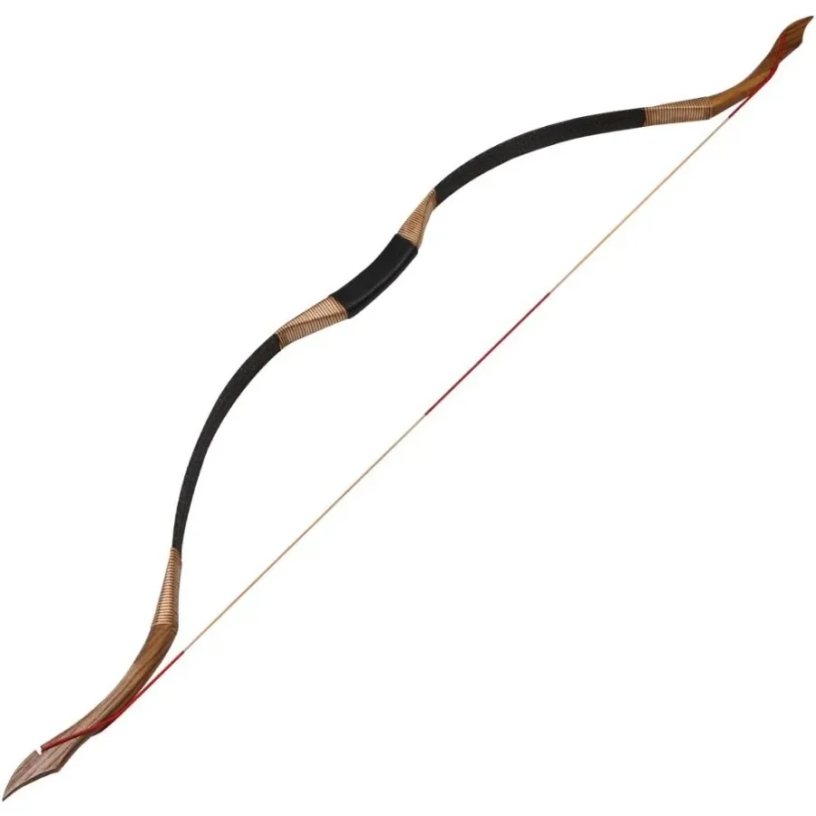TOPARCHERY Black Hunter Traditioneller Recurvebogen 53'' Bogenschießen Jagd Handgefertigter Pferdebogen Langbogen 30-50 lbs