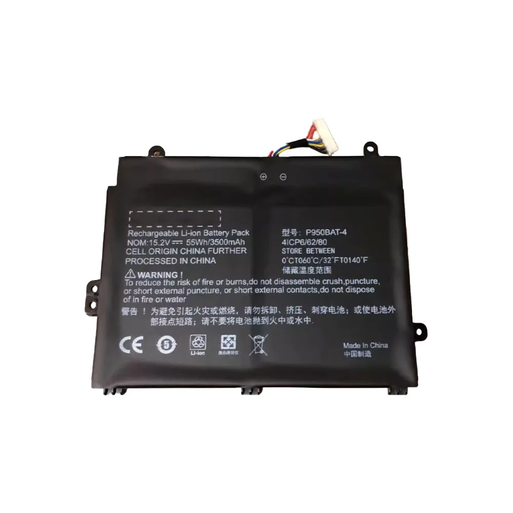 

Аккумулятор для ноутбука P950BAT-4 6-87-P950S-51E00 6-87-P950S-51E01 6-87-P950S-52B01 15,2 В 55WH 3500 мАч Новый