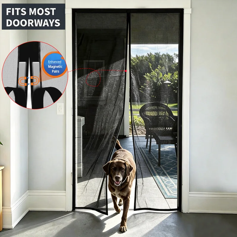 Magnetic Screen Door Curtain Mesh Anti Mosquito Insect Net Custom Hands-Free Automatic Closing Fiberglass Screen Mesh For Door