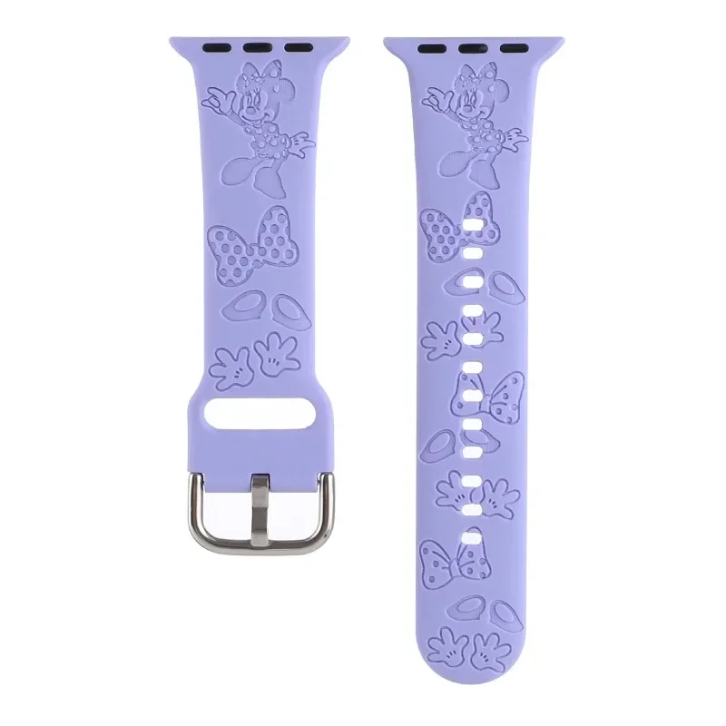 Disney Minnie Silicone Strap for Apple Watch Band 44mm 40mm 45mm 41mm 49mm 42mm 38mm 44 45 Mm Bracelet Iwatch 8 7 4 5 6 Ultra 3