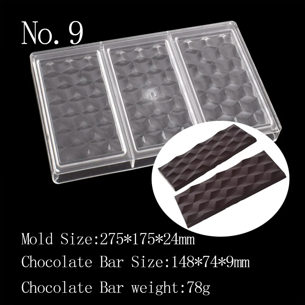 Chocolate Bar Mold  Baking Confectionery Tools  For Cake Decoration Pastry Polycarbonate Chocolate Mold