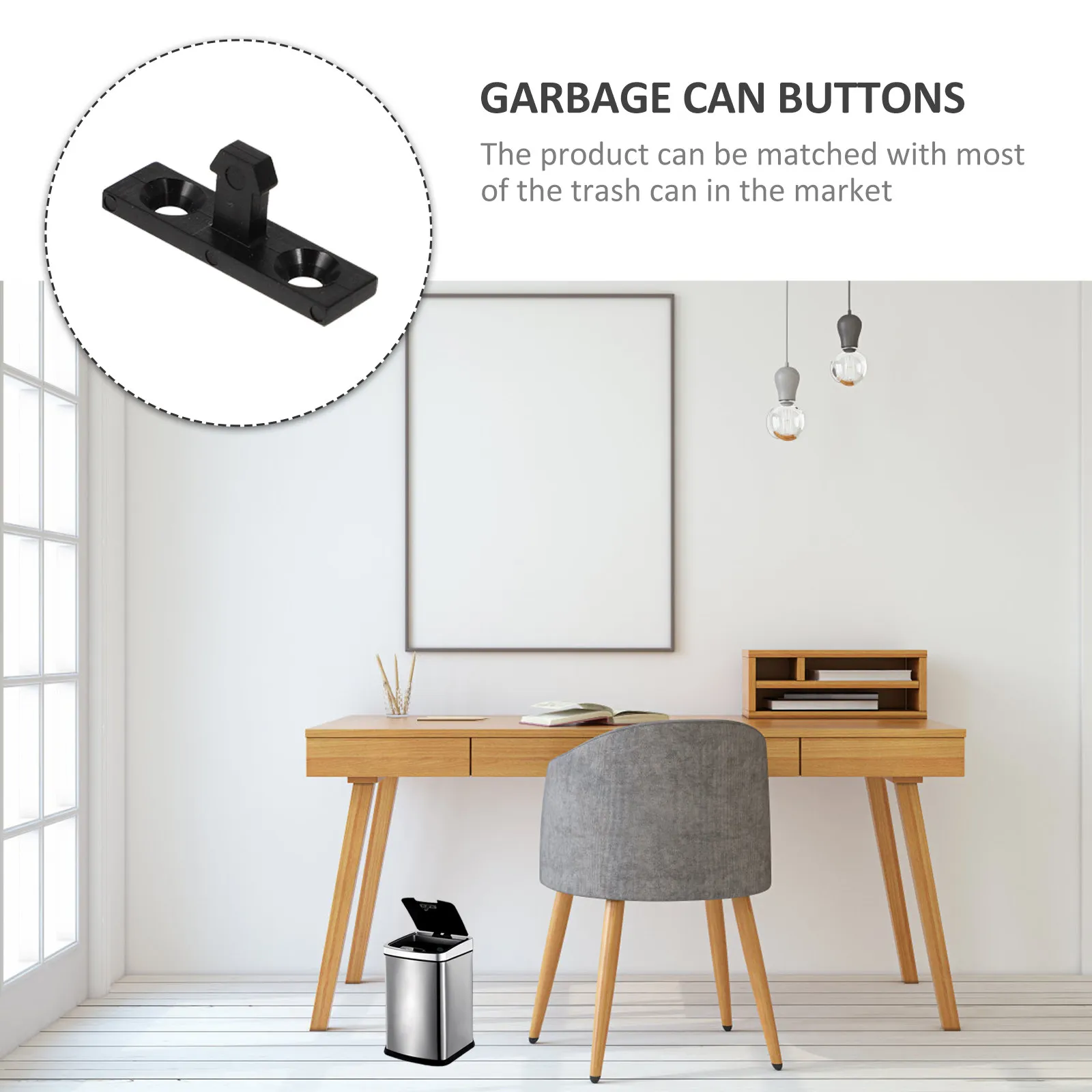 50Pcs Trash Can Push-Button Buckles Plastic Press-Type Lock Latches for Household Restaurant Hotel Outdoor Waste Bins Smooth