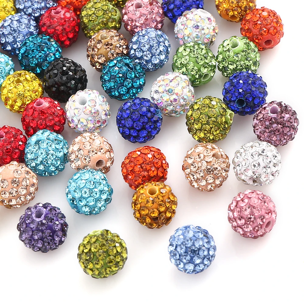 10mm 10/20/50pcs Charm Clay Disco Ball Crystal Spacer Loose Beads For Jewelry Making DIY Necklace Bracelets Pendants Accessories