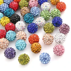 Abalorio de bola de discoteca de arcilla, cuentas sueltas espaciadoras de cristal para la fabricación de joyas, collares, pulseras, accesorios colgantes, 10mm, 20 piezas, 50