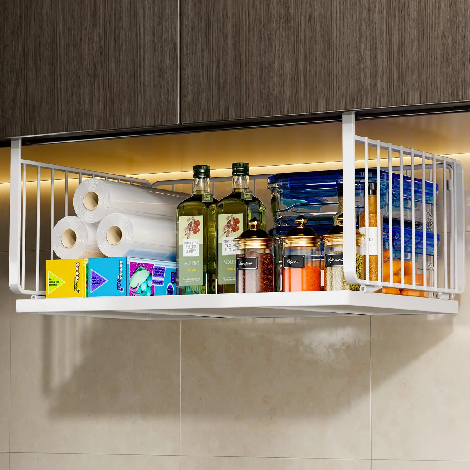 TAILI Kitchen storage rack dormitory storage tool hanging layered seasoning hanging basket cabinet hanging cabinet hanging rack