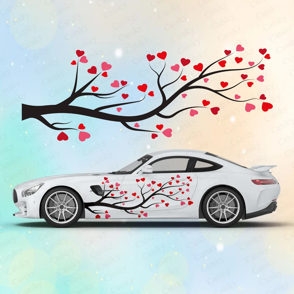 Heart Branch Large Car Stickers and Decals Car Body Stickers Car-Side Decals Waterproof Car Vinyl Stickers