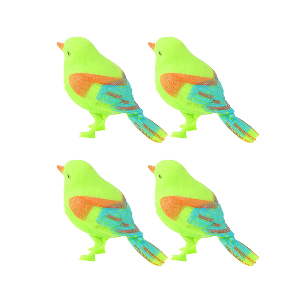 4pcs Bird Toy Singing Chirping Voice Activation Colorful Electronic Pets Lightweight Fall Resistant Nature Loving