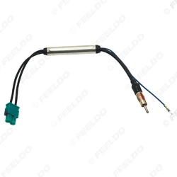 FEELDO Car Male Dual Fakra Amplifier Booster Adapter Radio Antenna for Volkswagen Audi Cayenne Vehicle Signal Aerial FM Antenna
