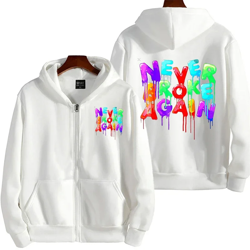 Y2K Zipper Hoodie Hip Hop Letter Print Oversized Hooded Sweatshirt Men Women 2023 New Harajuku Punk Jacket Coat Tops Streetwear