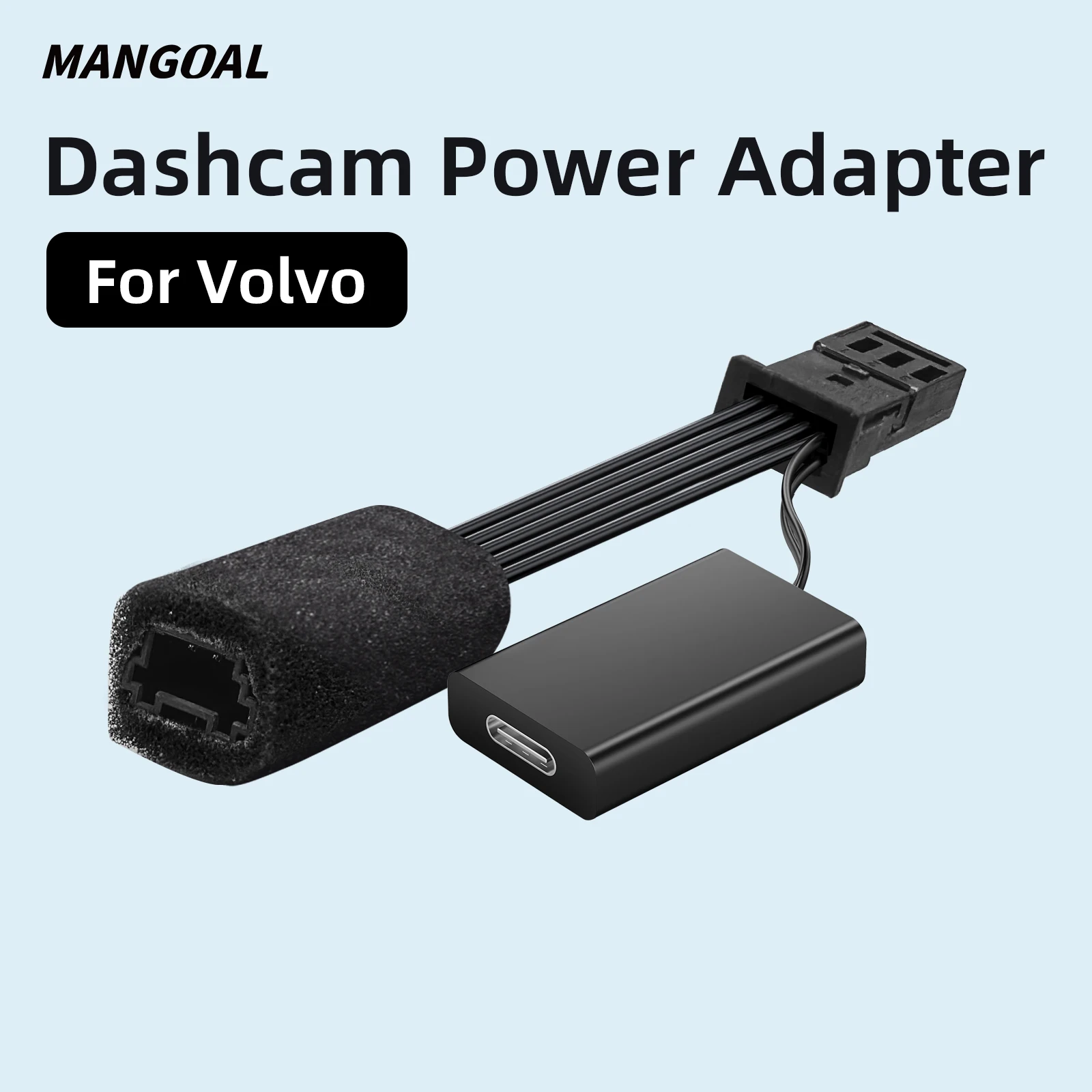 5Pcs/8Pcs/10Pcs Mangoal Power Adapter For Volvo S60 V60 C40 XC40 XC60 XC90 Dash Cam Support USB Type-C 3Pin Interface Adapter