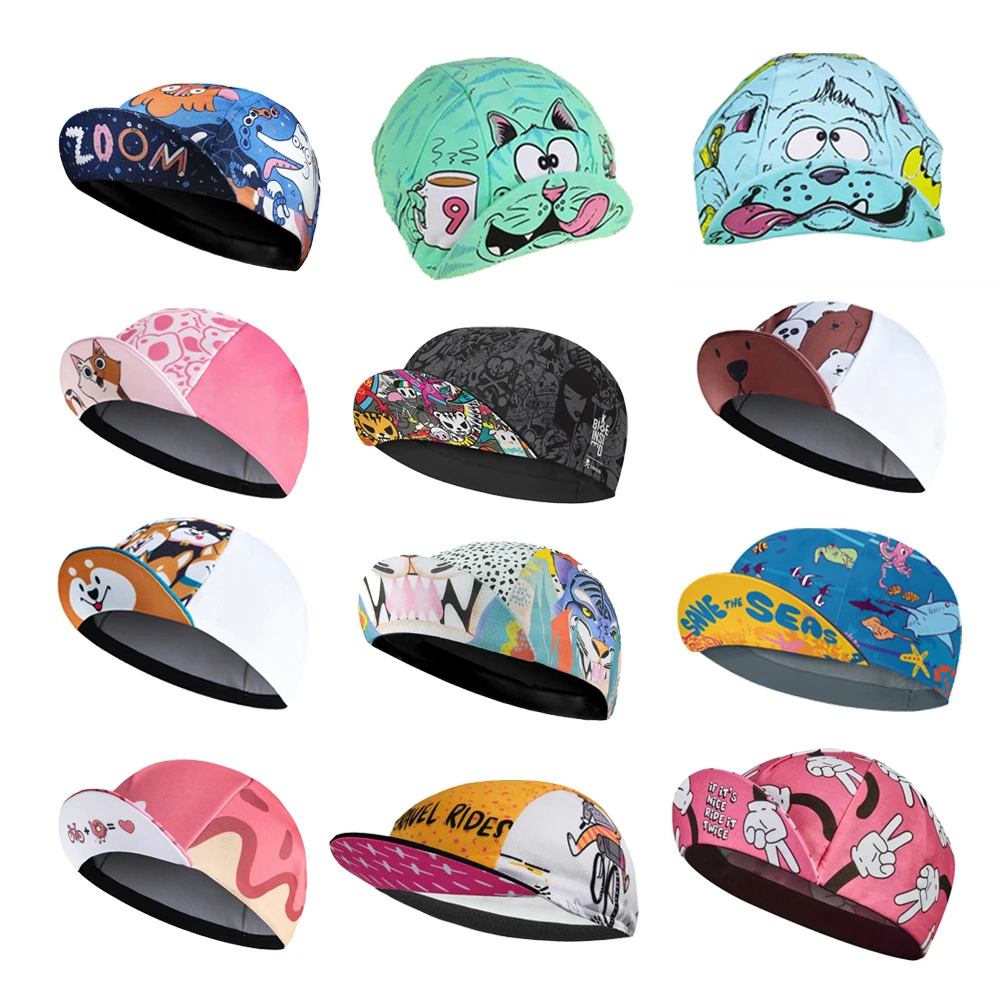 Cartoon cat Cycling Cap Funny Road Bicycle Hat Lovely Animals Bike Headwear Sunshade Breathable Mtb Men and Women Gorra Ciclismo