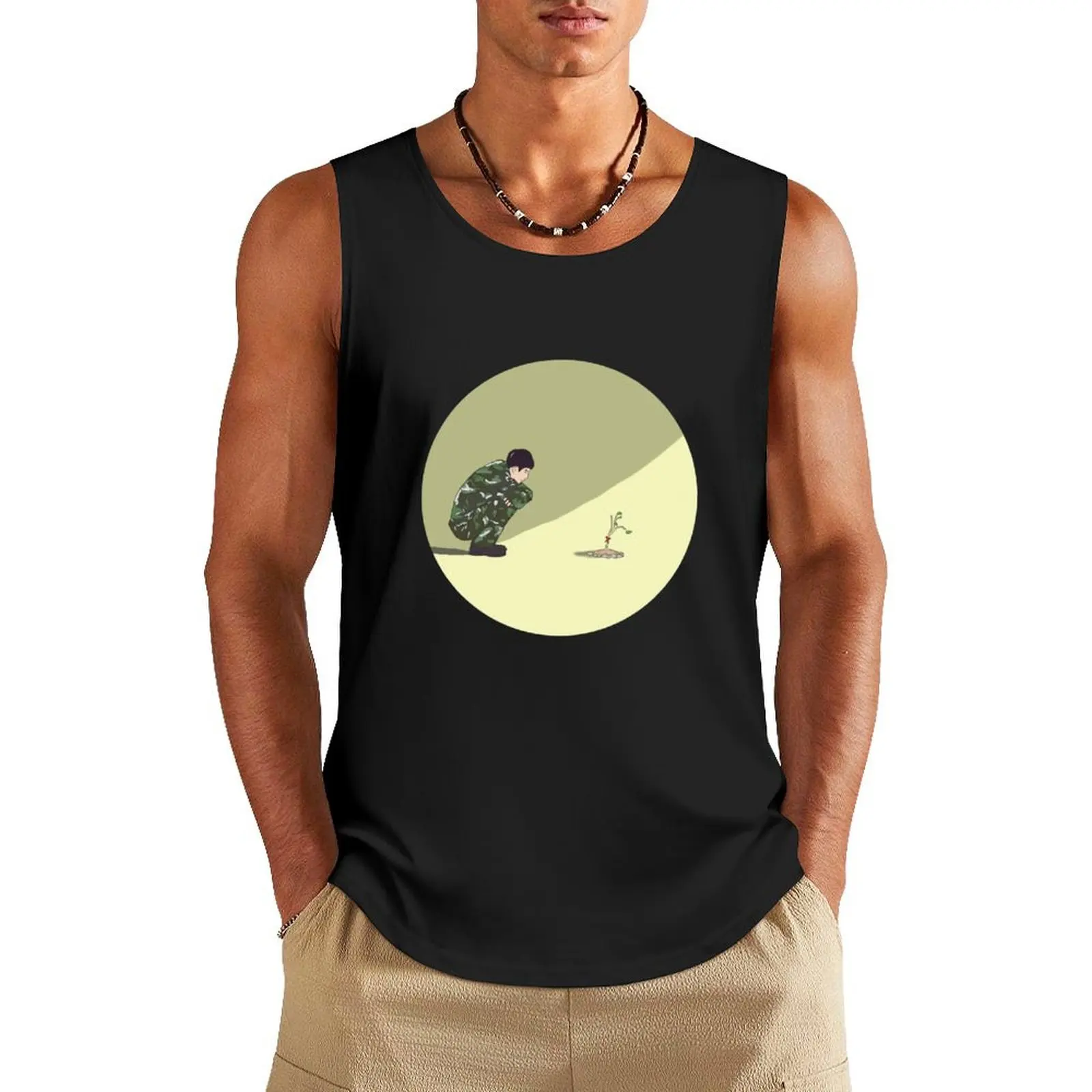 

Crash Landing On You - Tomato plant scene - Kdrama Tank Top basketball clothing anime Sleeveless men Man clothes for gym