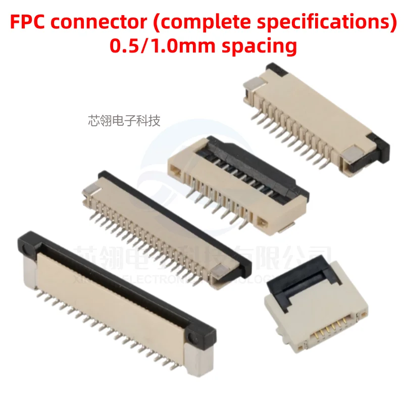 10pcs FPC Connector 0.5mm/1.0mm Pitch Drawer Type Upper/ Bottom Contact Type Socket FFC Flat Cable Socket 4/5/6/8/10P-60Pin