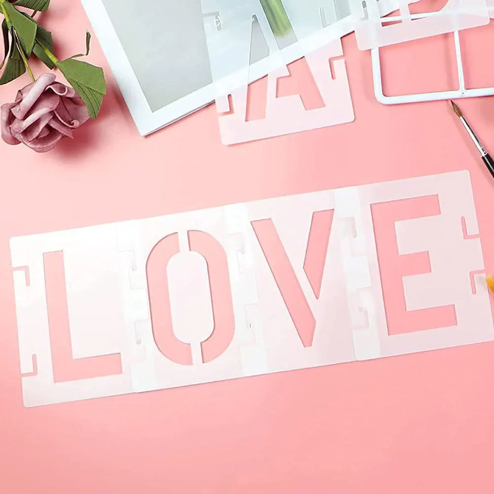 

42pcs Large Letter Stencils Alphabet Template Reusable Plastic Craft Kit For Wood Wall Fabric Painting Diy Art Projects Numbers