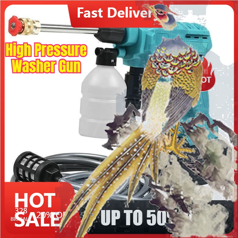 

【Fast Delivery】High Pressure Washer Gun Electric Cordless Car Washing Water Gun Foam Machine For Auto Home Garden With 36V 1 Cha