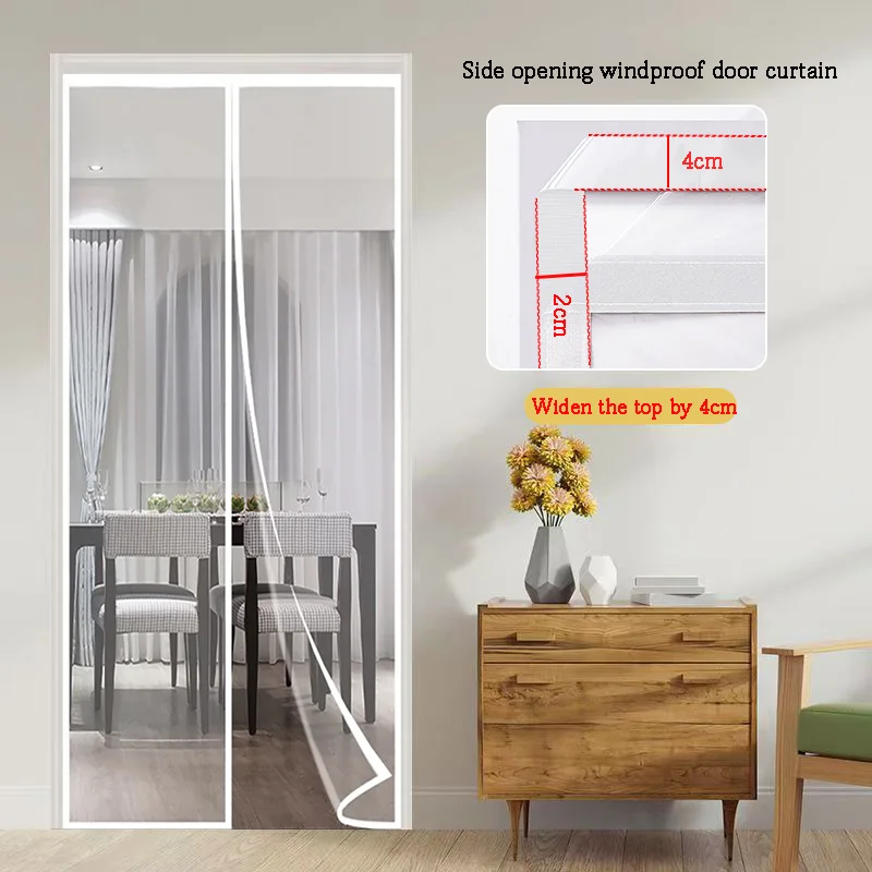 White transparent air conditioning door curtain, bedroom windproof and warm transparent film, kitchen fume partition curtain