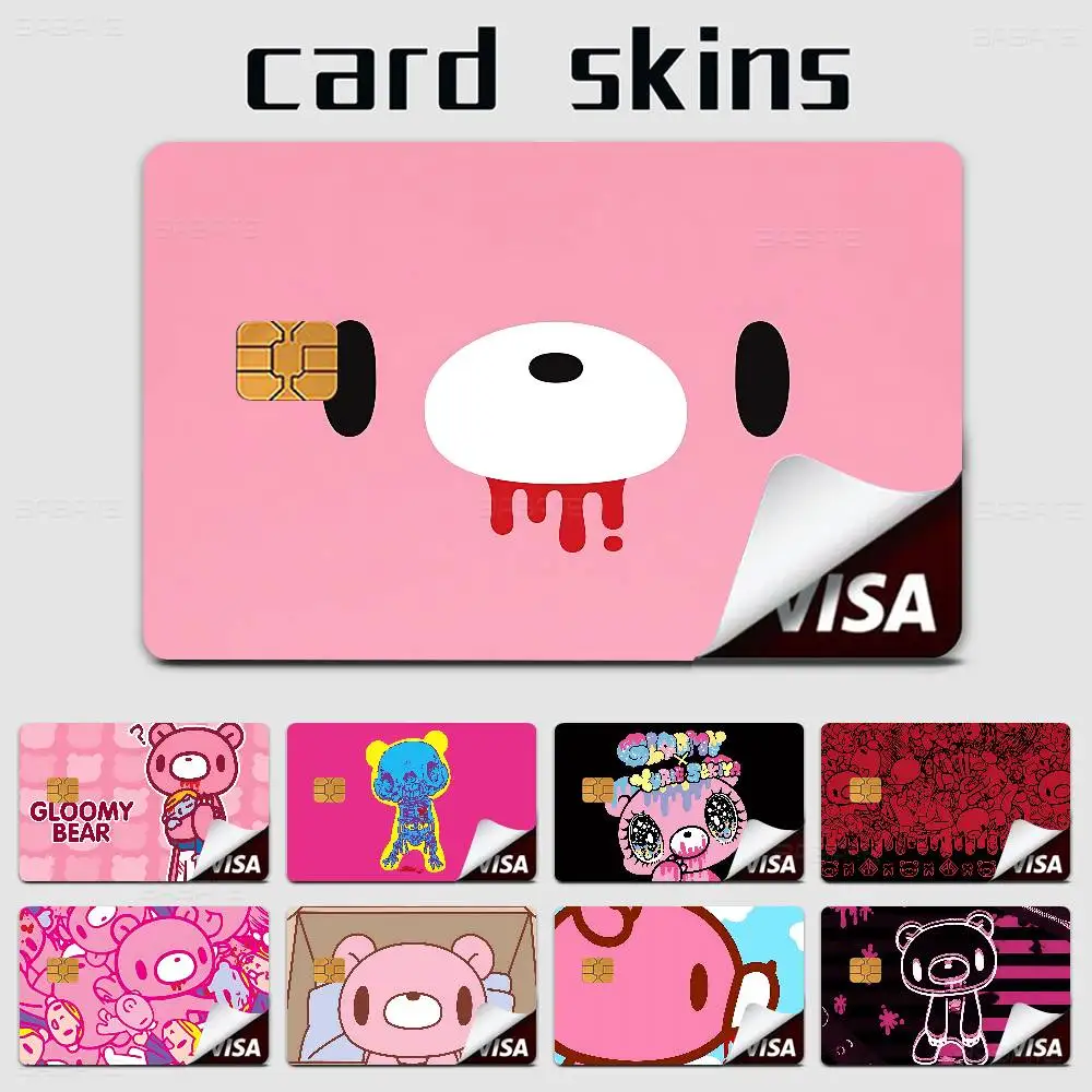 Popular Character G-Gloomy B-Bear Game Film Cover Sticker Case for Small Chip Credit Debit Card Front Side