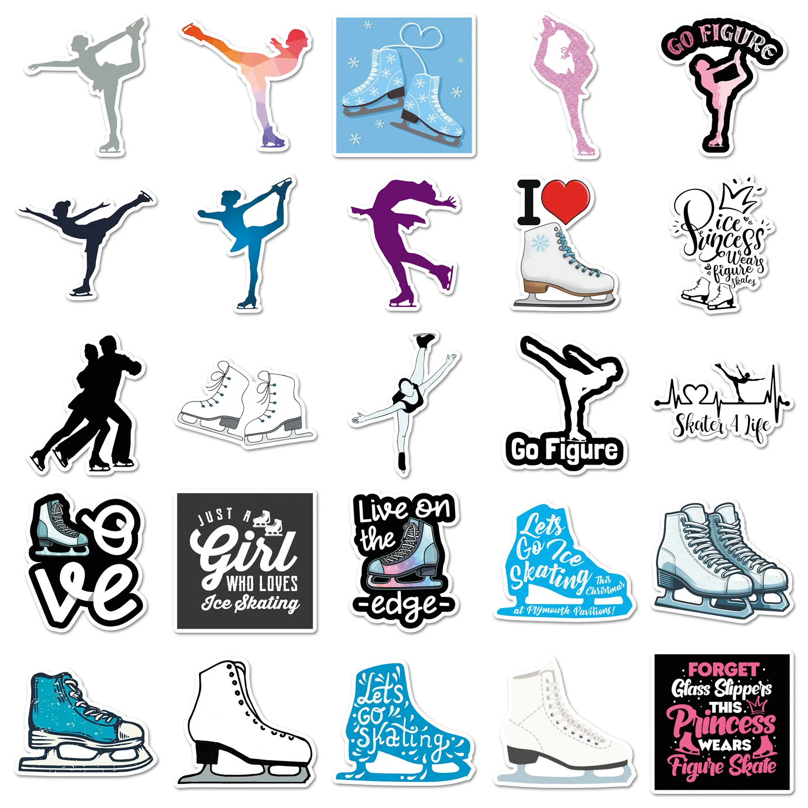 

50PCS Skating Stickers Sports and Competition Cartoon Materials Can Decorate Guitar Helmet Luggage Waterproof Stickers Kids Toy