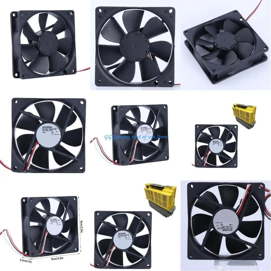 

H9EB 3414NGHH Fan 9x9cm DC24V 3.2W 3Pin Quiet Cooling Fan for Computer Inverter Fan
