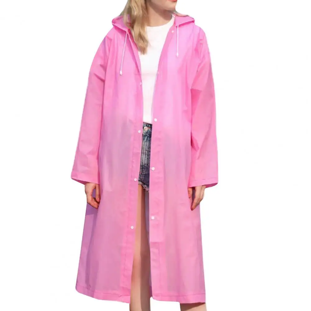 Fashion Hoodie Raincoat Thicken Long Raincoat Foldable Men Women Rainy Day Outdoor Hoodie Rain Coat Waterproof