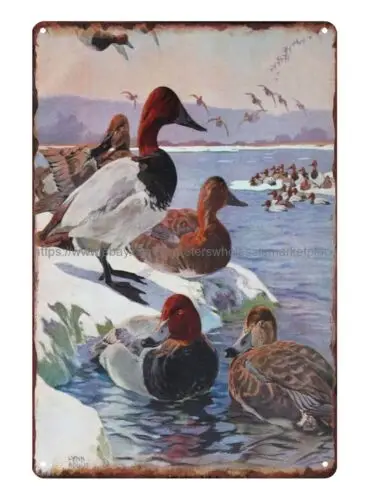 garage bars bedroom Ducks by Lynn Bogue Hunt (1878-1960) metal tin sign