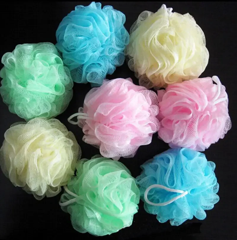 1PCS Weichen Körper Blasen Schwamm Bad Ball Nylon Wäscher Luffa Mesh Net Ball Reinigung Bad Schwamm Multi-farbe dusche Blume