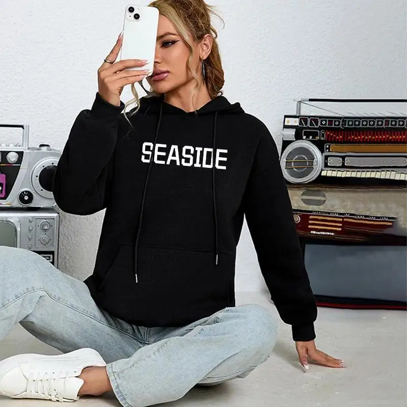 

Letter Print Hoodie, Drawstring Fashion Hooded Sweatshirt For Winter & Fall, Women's Clothing