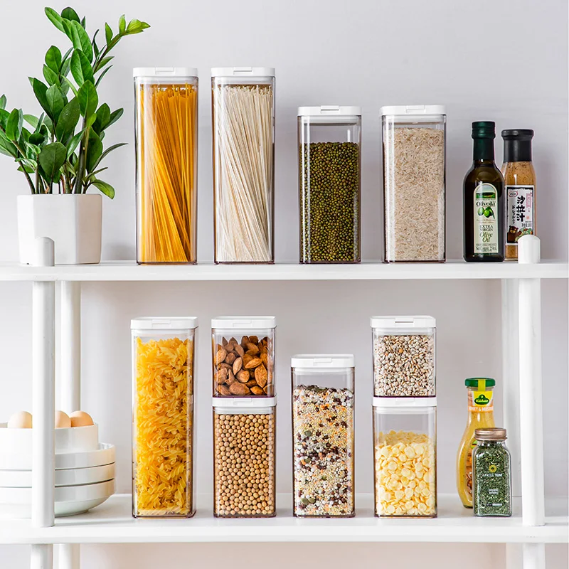 Pasta Box Food Container Nuts Candy Jars Airtight Storage Container for Spaghetti Noodle Wheat Pasta Kitchen Organizer