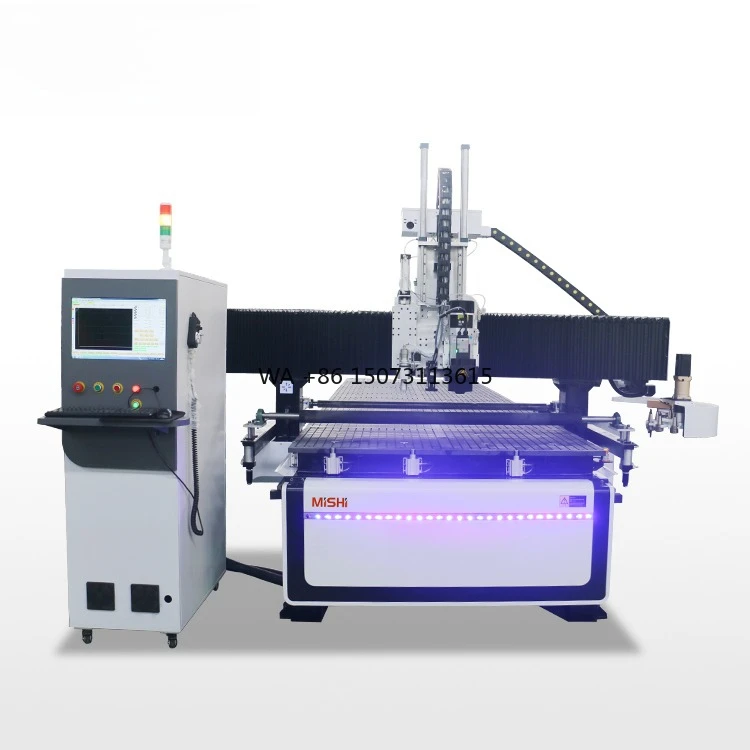 آلة التعشيش للخزانة باستخدام الحاسب الآلي مع أداة دائرة المغزل ATC 9kw تغيير سكين تتأرجح ATC CNC راوتر