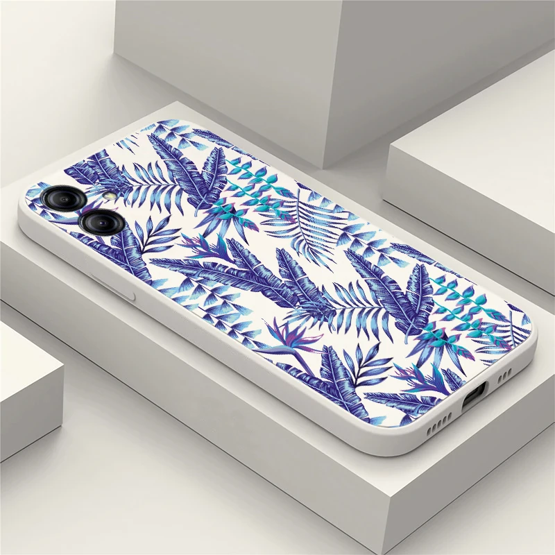 Phone Case For Samsung Galaxy A07 A05 A05S A06 A21S A11 A60 A50 A30 A51 A71 A31 Fashion Leaves Pattern Shockproof Silicone Cover